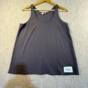 Frenchi Womens Small Charcoal Gray Sleeveless Scoop Neck Flowy Tank Top T0422